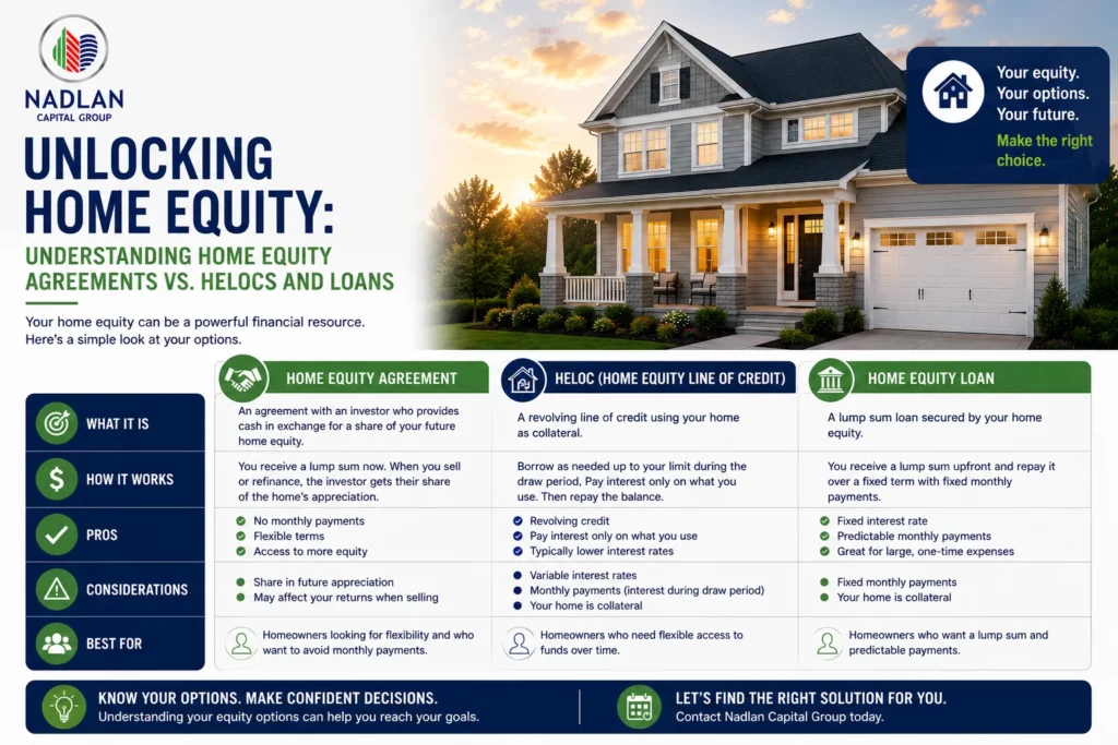 Home Equity Agreements vs. HELOCs and Loans